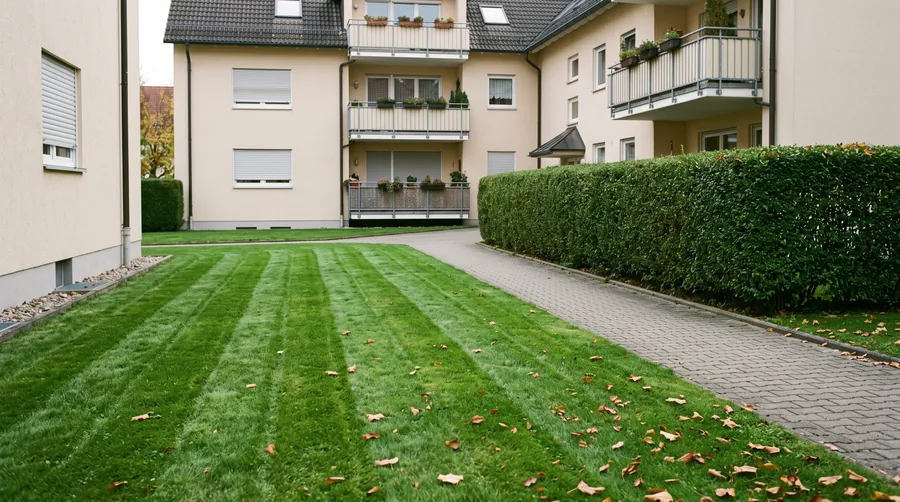 Gepflegte Grünfläche nach dem Schnitt