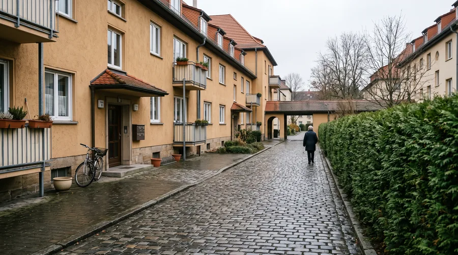 Gereinigter Hof nach der Kehrung